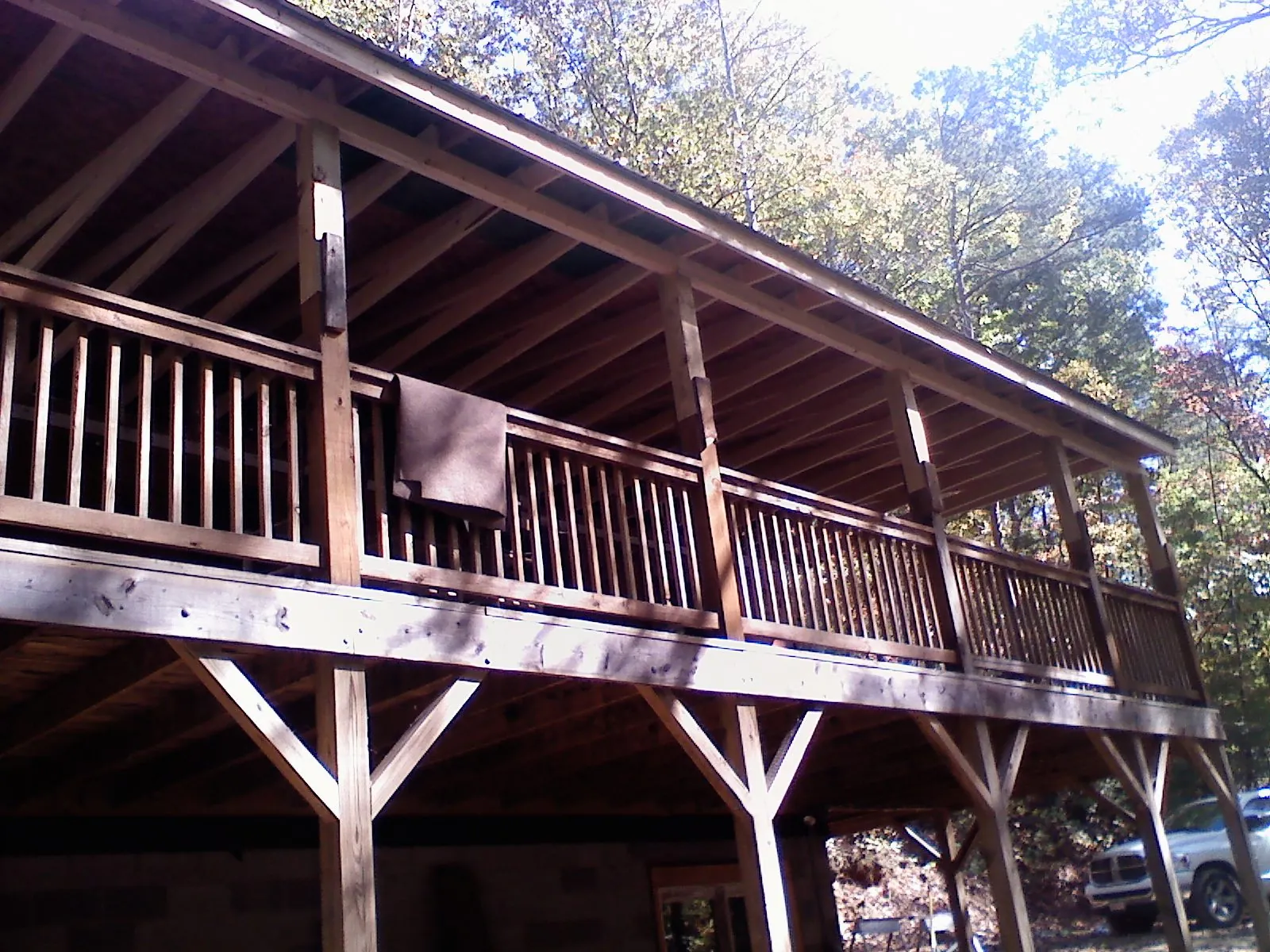 Timber framing under a new elevated porch and deck — Roof Leak Repair in Oroville by Roofing Brothers